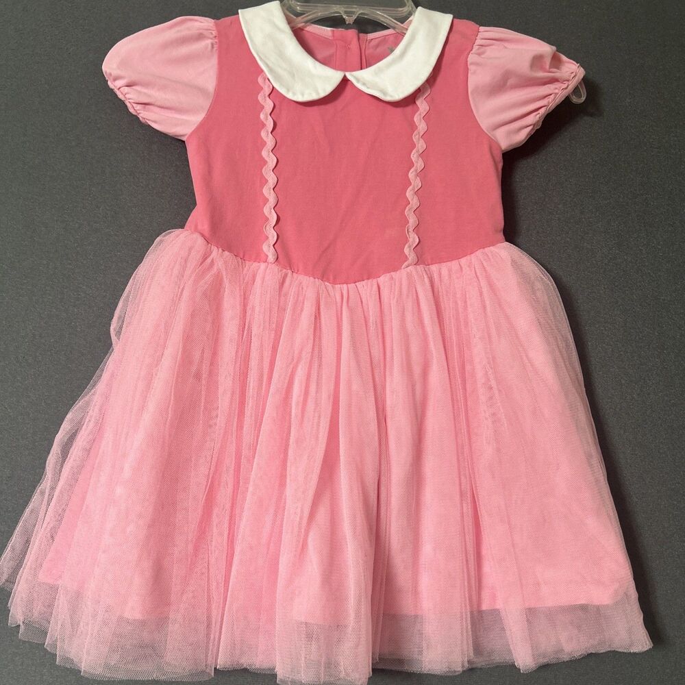 Shrimp & Grits Girls Charming Pink Dress With Fluffy Tulle Skirt Sz S